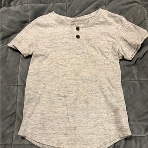 Cat & Jack Light Gray Short Sleeve Henley Tee